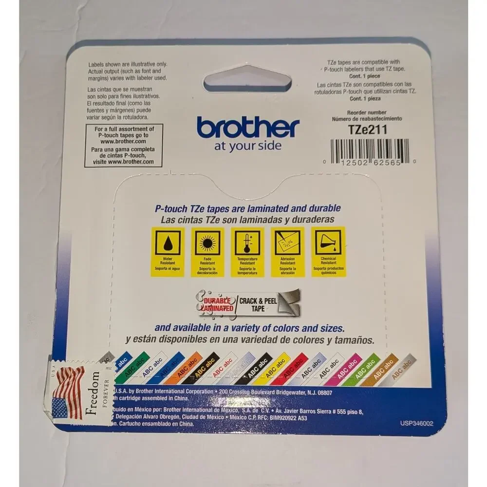 Brother TZE231 Black Print on White Laminated Tape for P-touch Label Maker